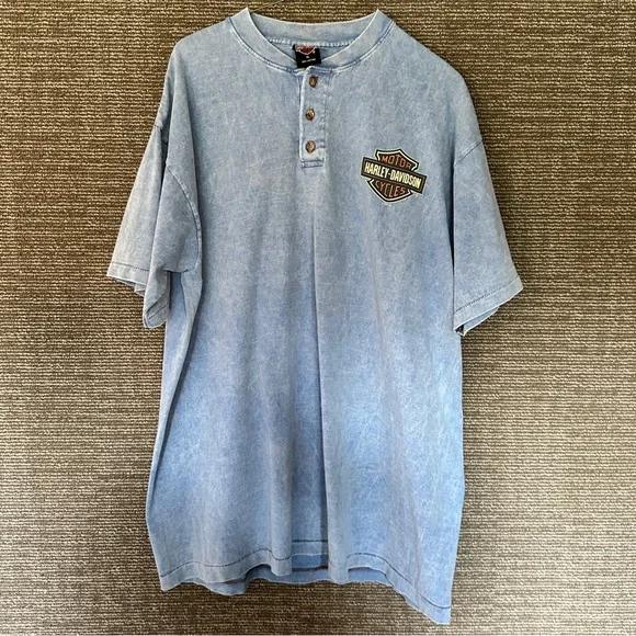 Vintage 90s Harley-Davidson Henley T-Shirt Sz XL Southern Nevada Las Vegas - Picture 4 of 6